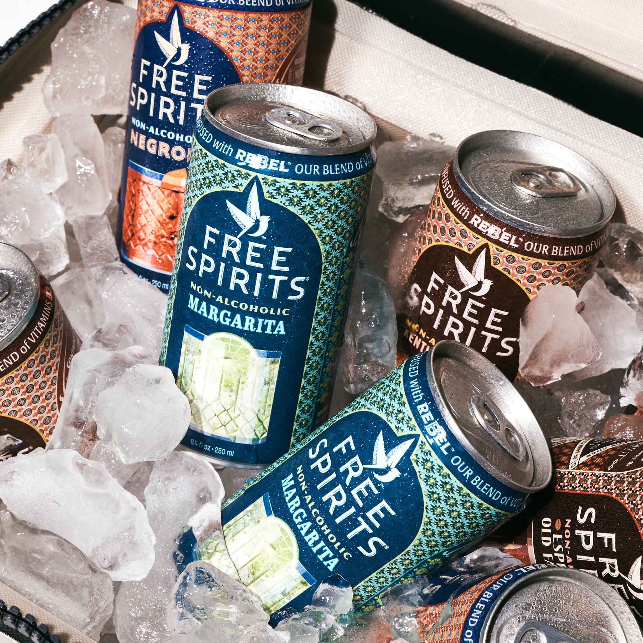 A cooler full of Free Spirits Ready-To-Drink Cocktails