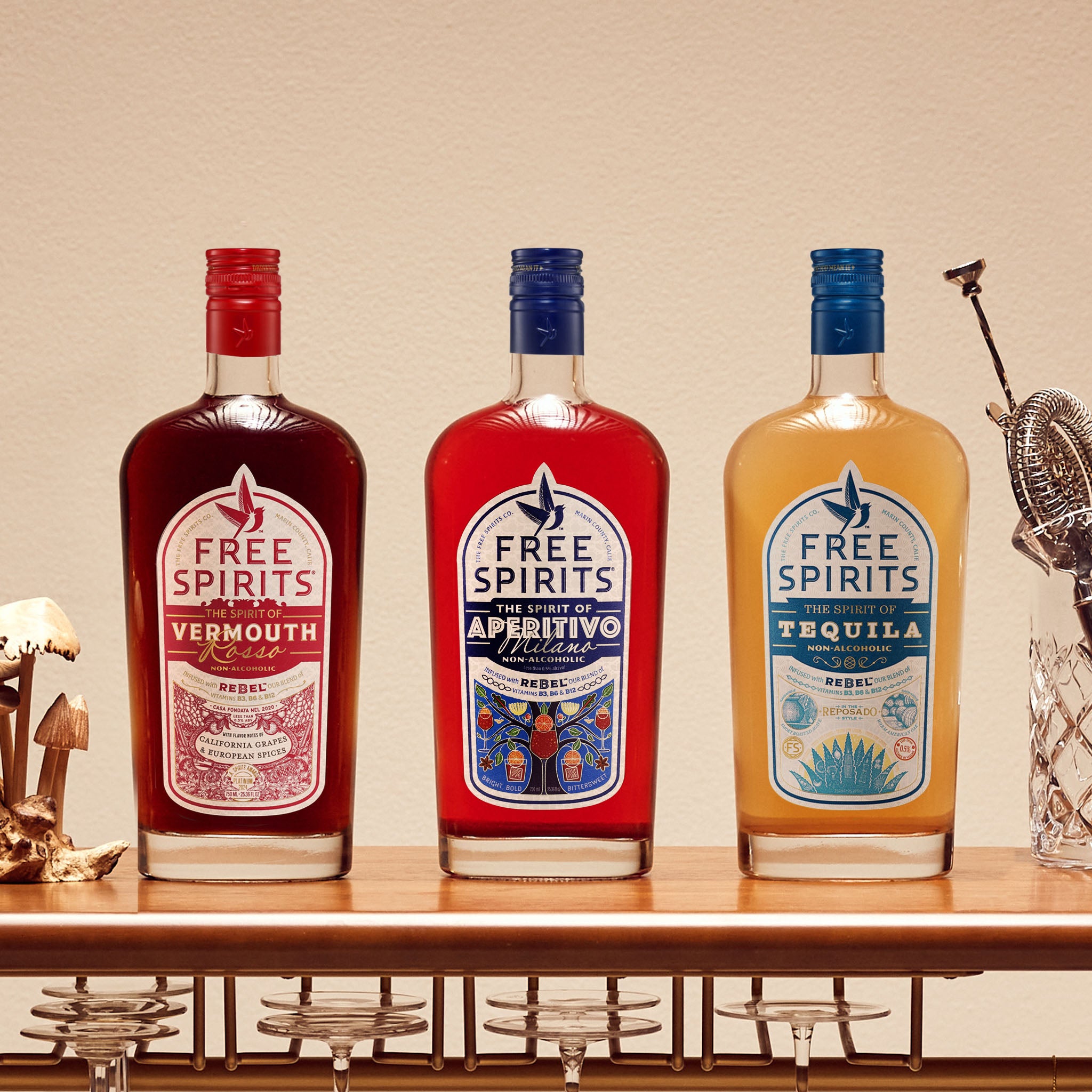 The Rosita Bundle on a bar cart