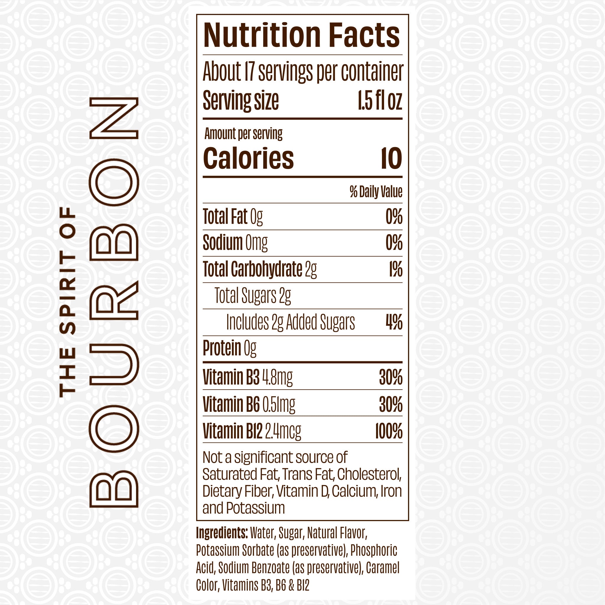 The Spirit of Bourbon - Nutrition Facts