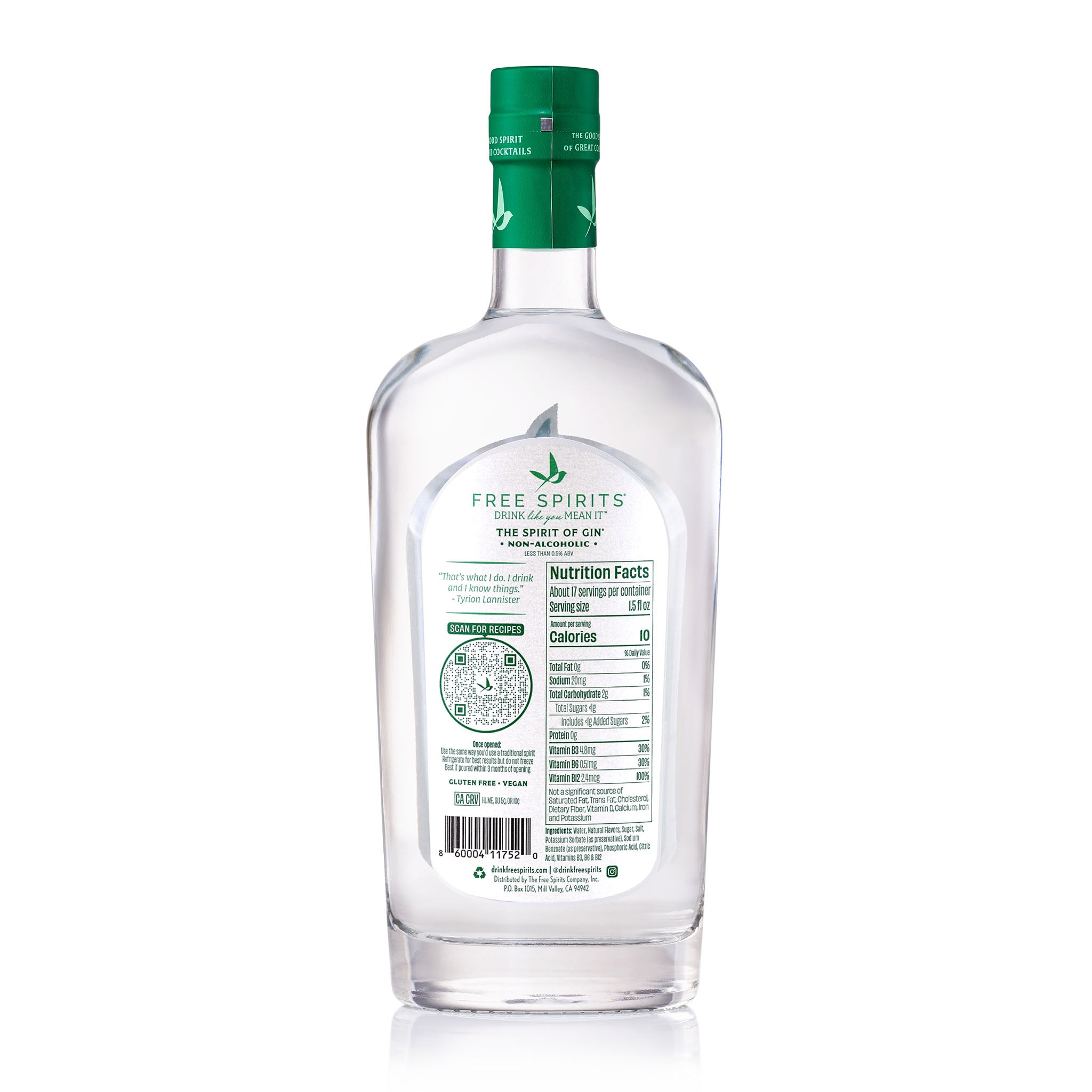 The Spirit of Gin - back label