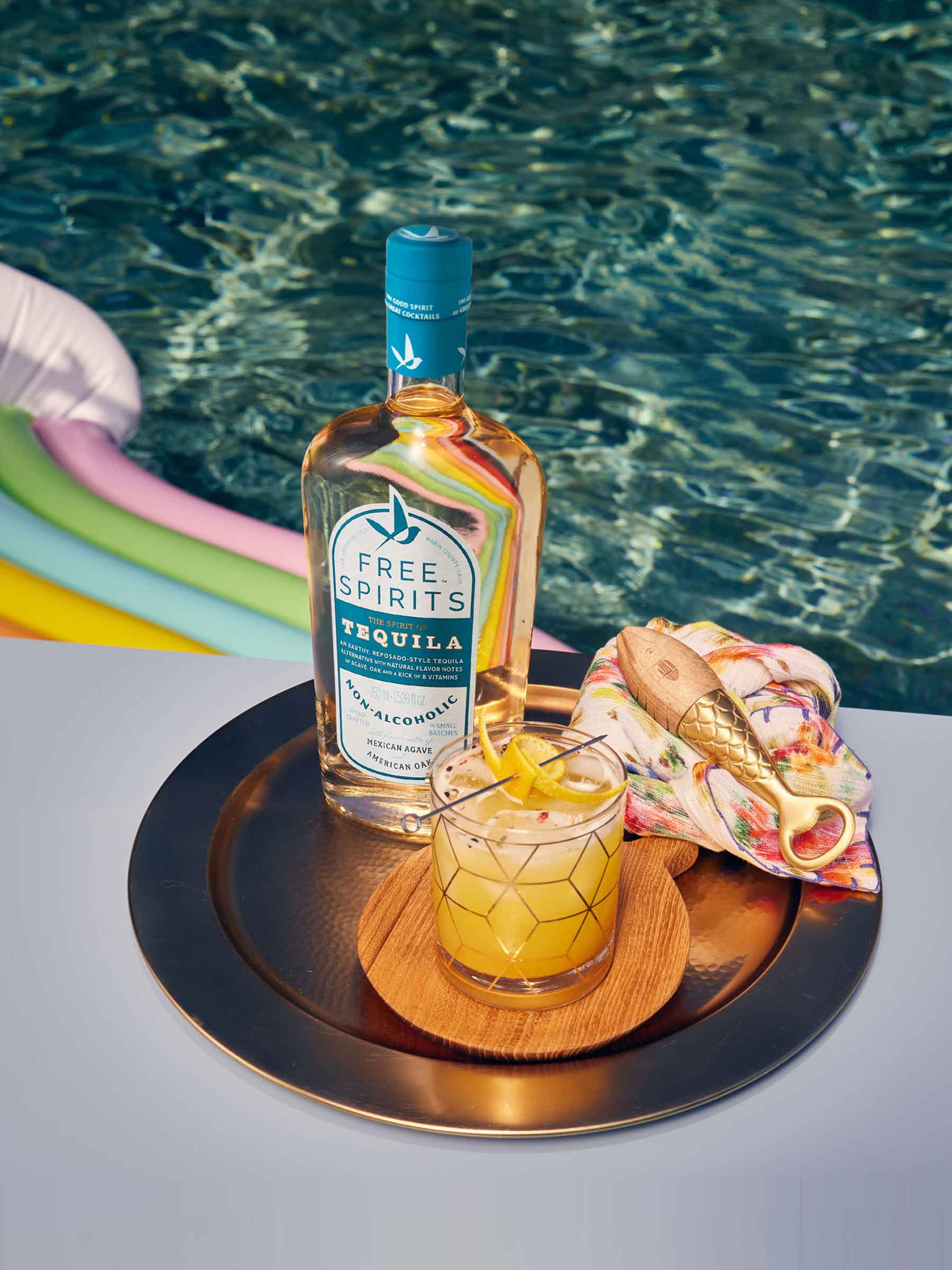 Hello Glow Margarita and a bottle of Free Spirits
