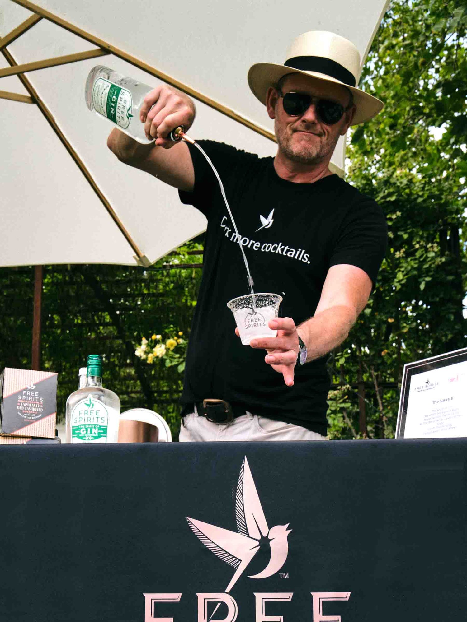 Steve pouring The Spirit of Gin for a Savvy B Cocktail