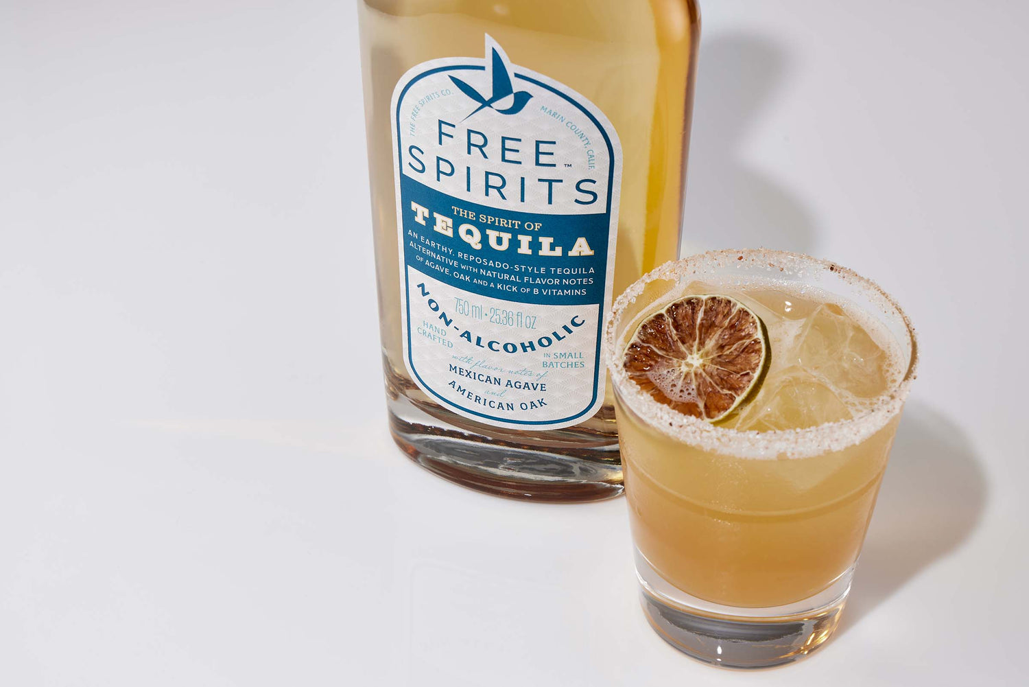 A Margarita made with Free Spirits Tequila