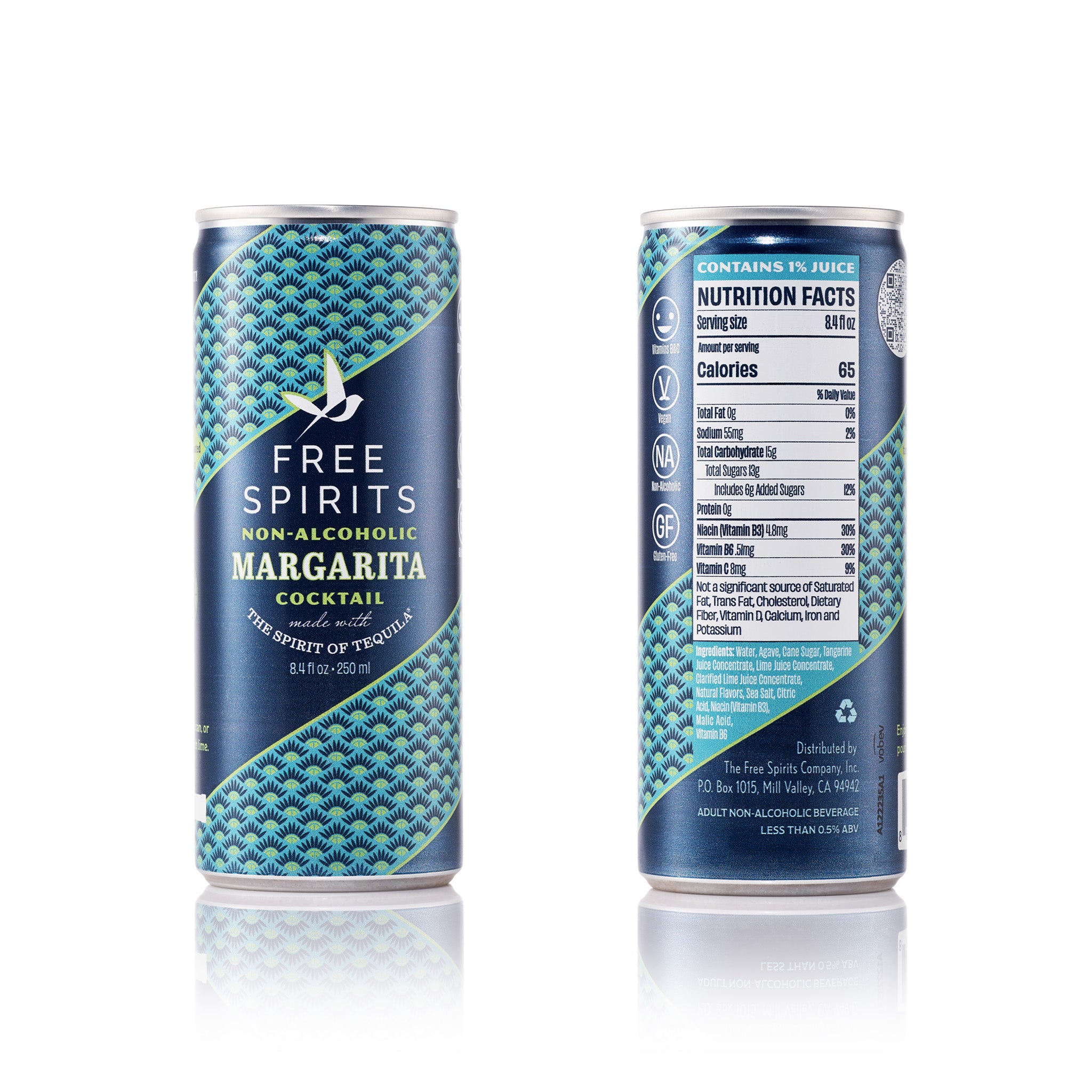 Free Spirits Margarita - Front and back of can