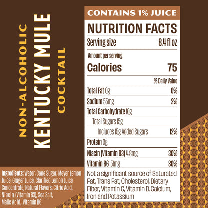 Non-alcoholic Kentucky Mule - ingredients and nutrition facts