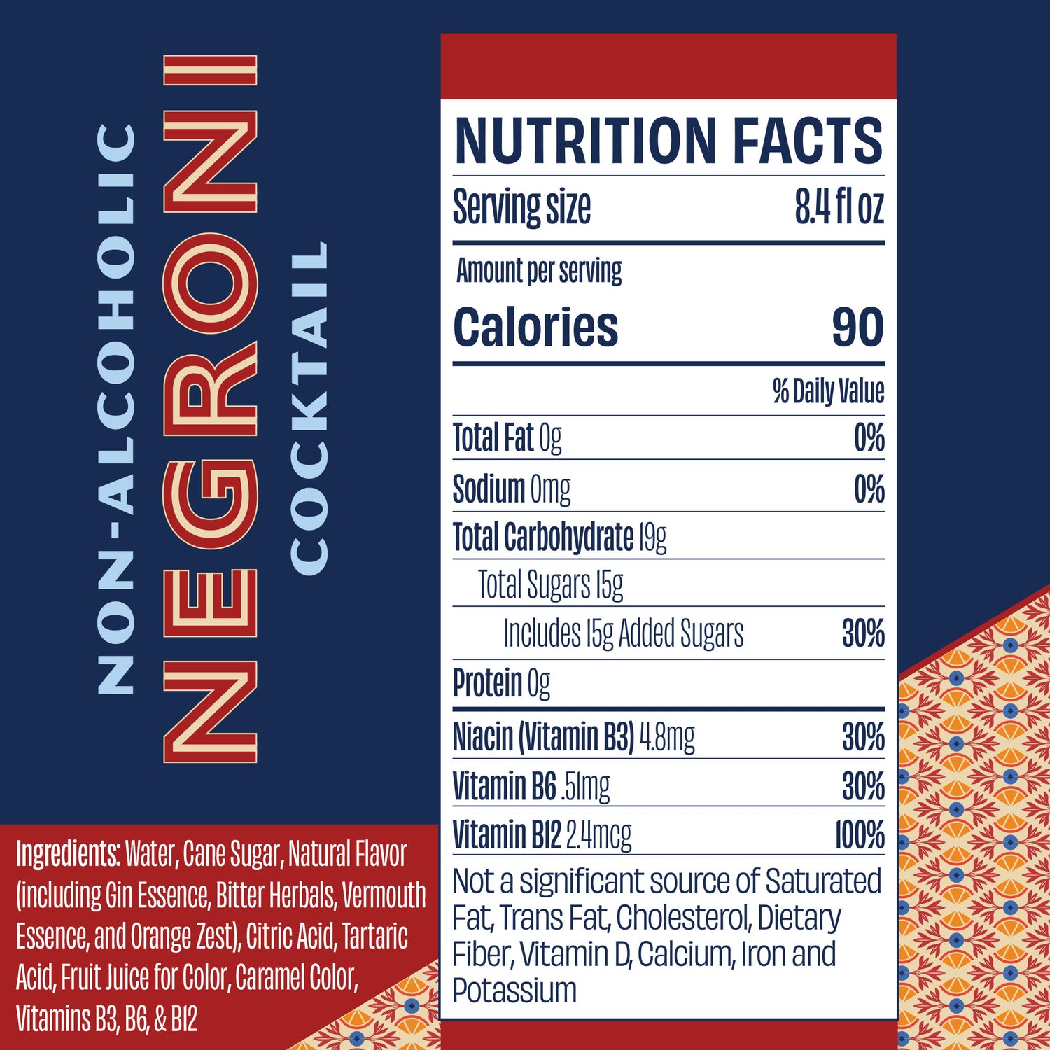 Non-Alcoholic Negroni - Nutrition Facts