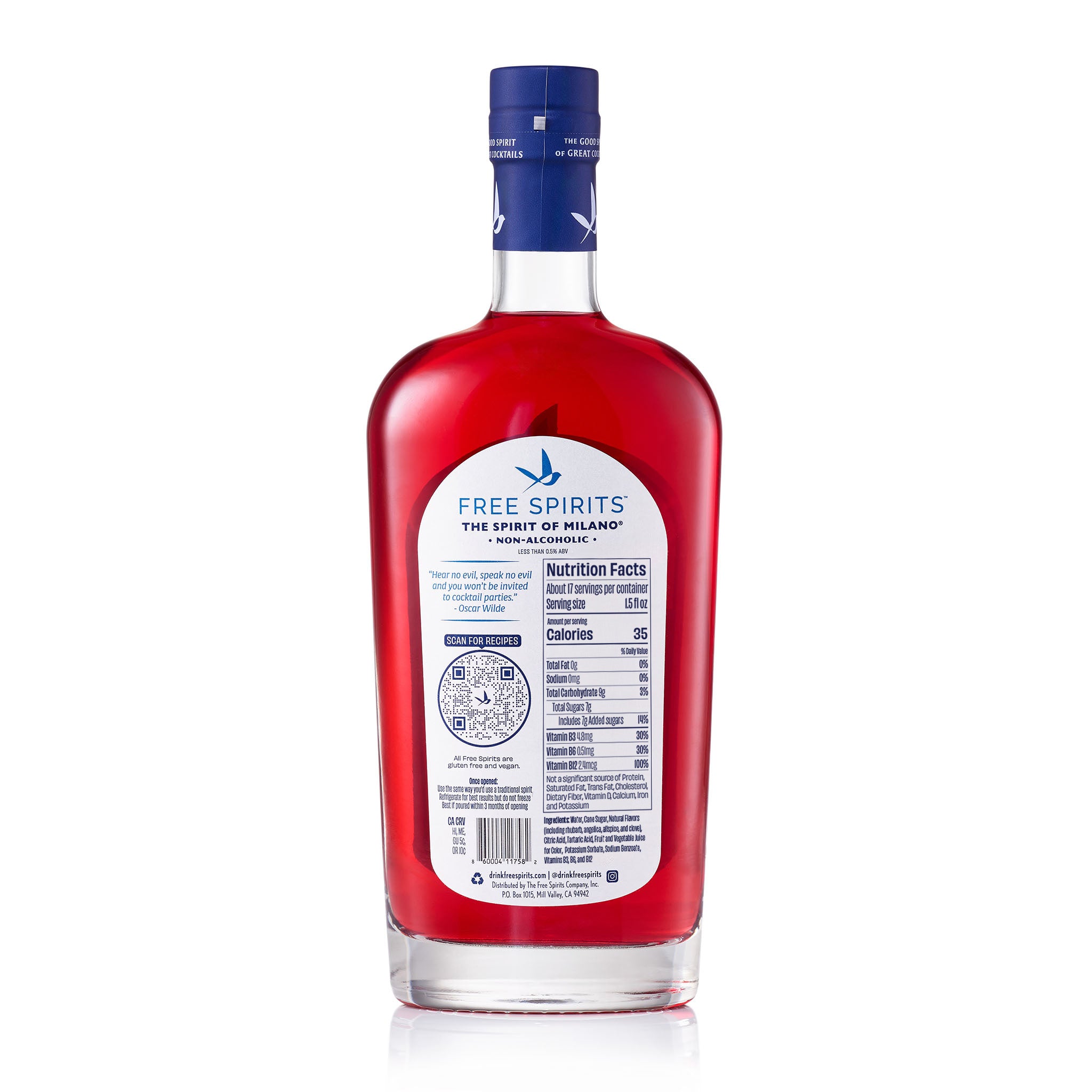 The Spirit of Aperitivo Milano Back of Bottle