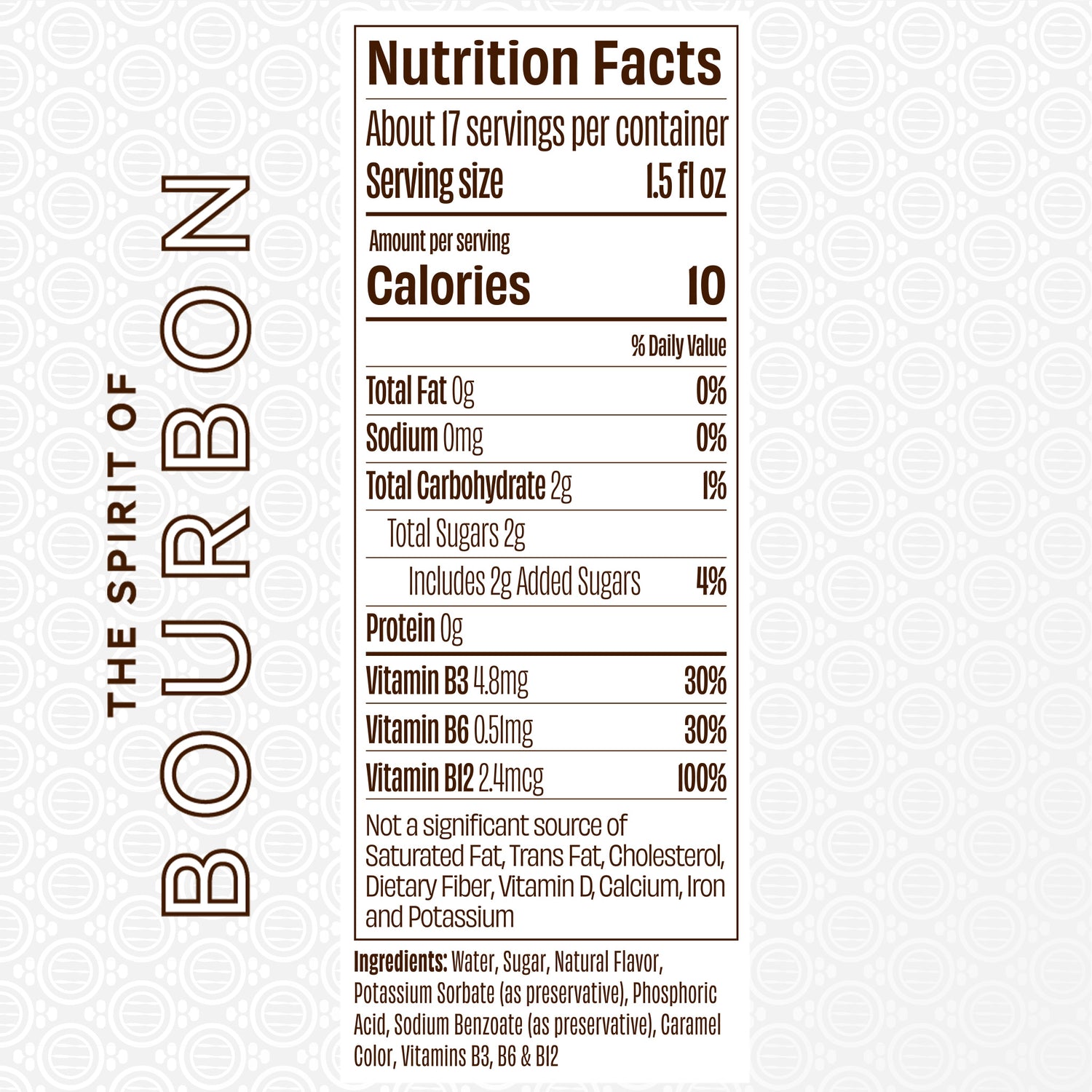 The Spirit of Bourbon - Nutrition Facts