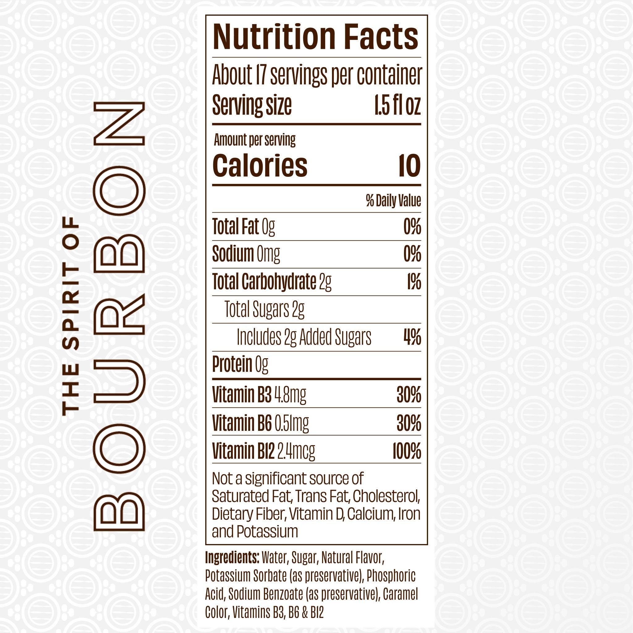 The Spirit of Bourbon - Nutrition Facts