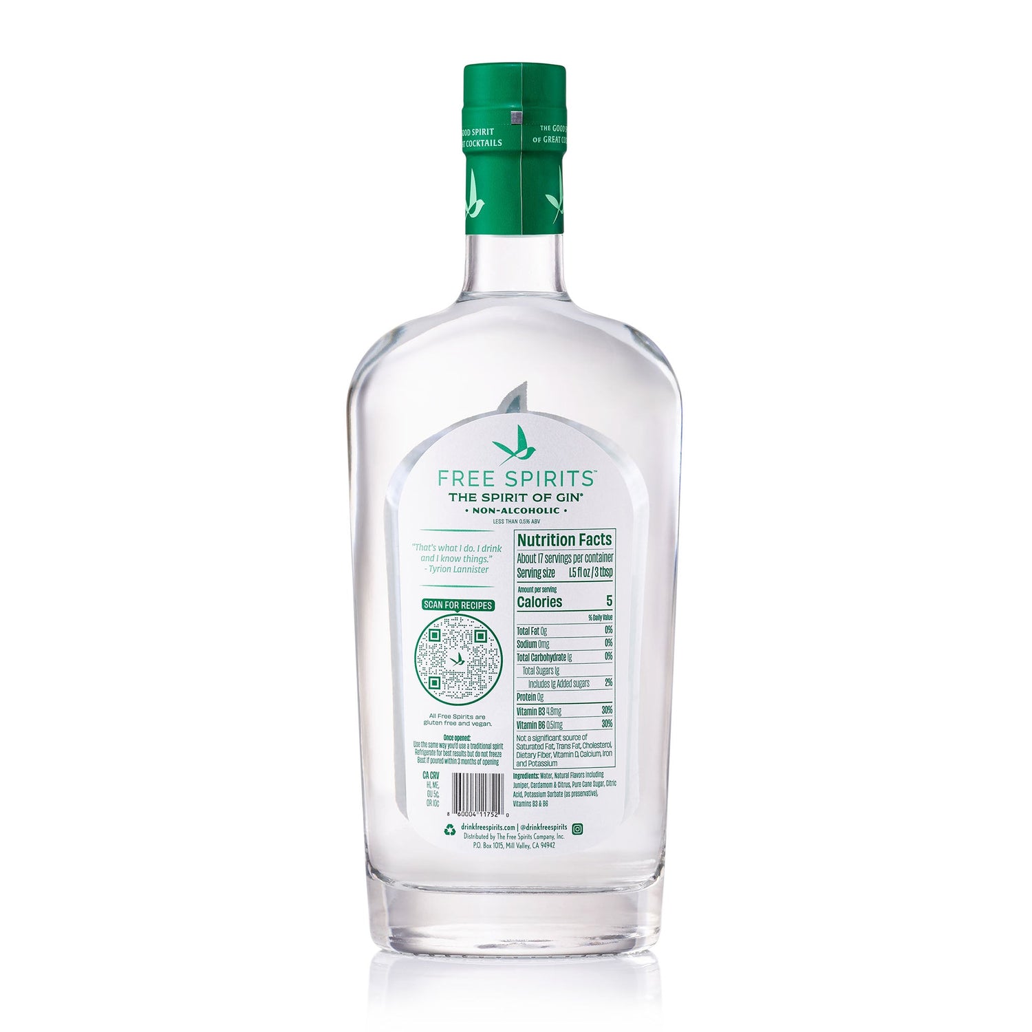 The Spirit of Gin - Back of Bottle
