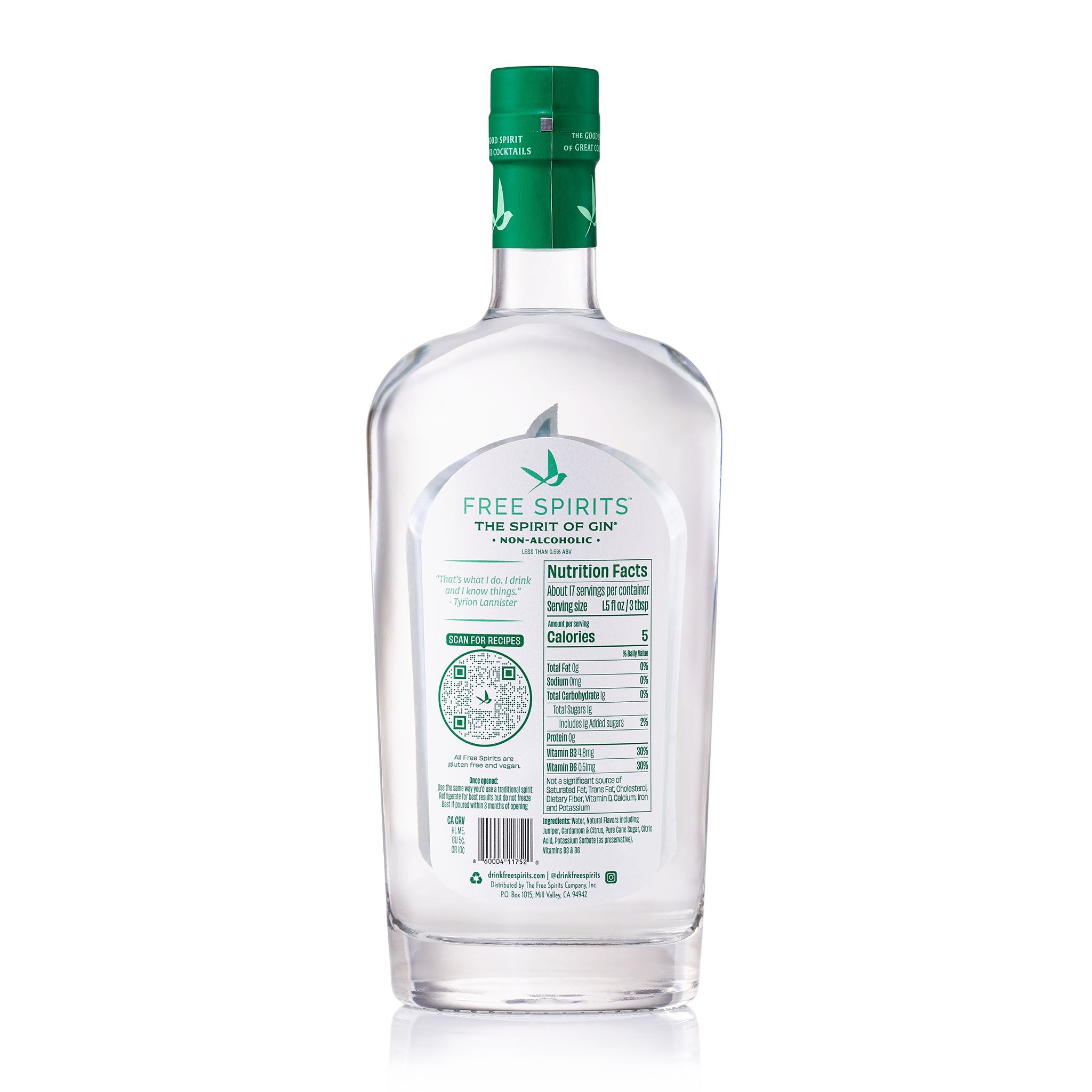 The Spirit of Gin - Back of Bottle